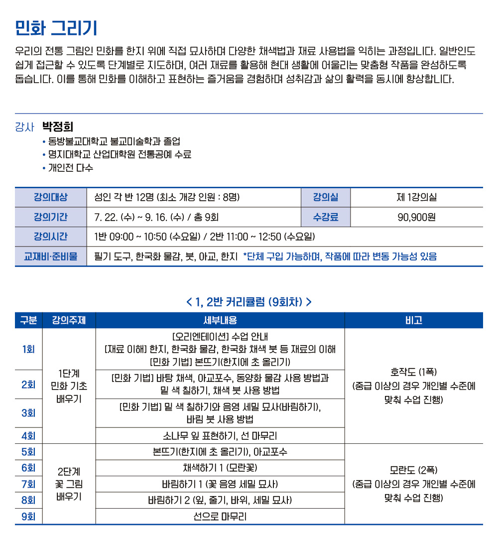 민화 그리기 1반 (오전)