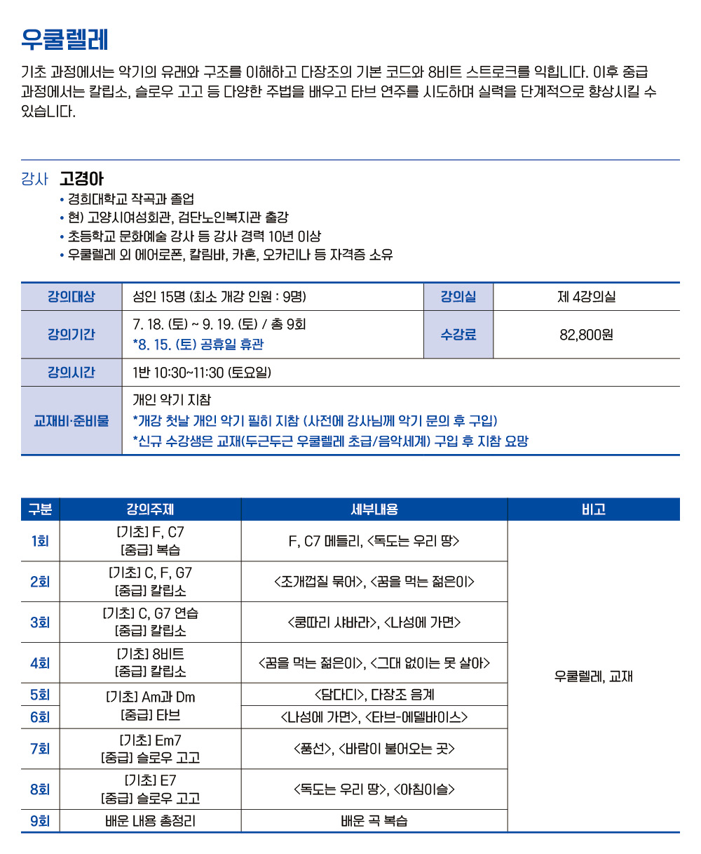 우쿨렐레 1반 (오전)