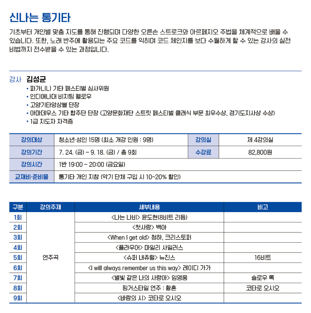 신나는 통기타 1반 (저녁)